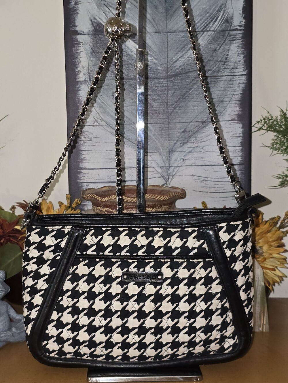 Vera Bradley Houndstooth Shoulder/Crossbody Bag EUC